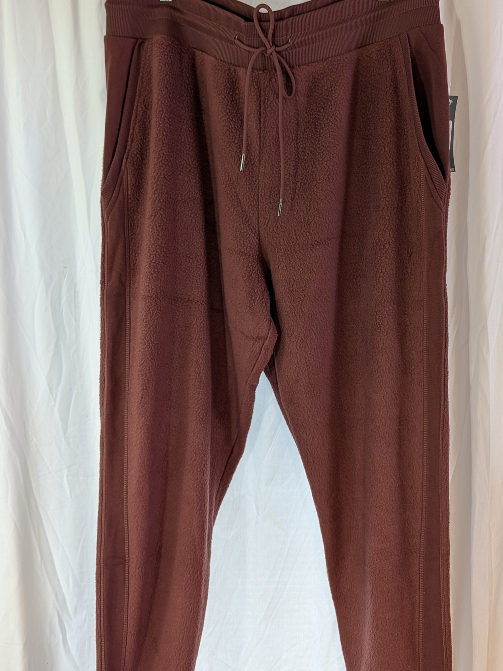 Tahari Sport NWT Cozy Fleece Burgundy Jogger Pants w/Drawstring Waist Size 3X